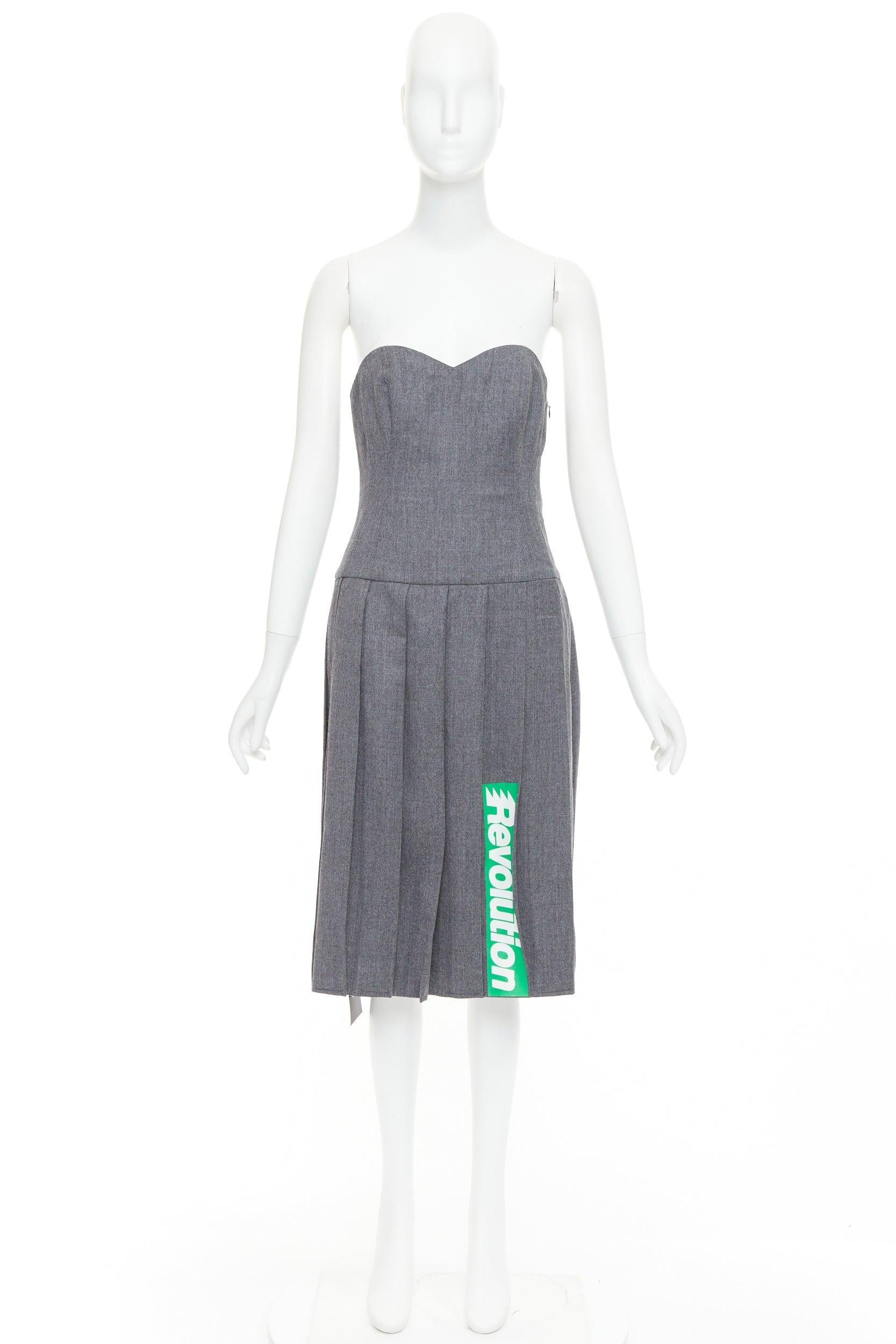 MARC BY MARC JACOBS 2008 Revolution laine verte robe à bretelles plissée US2 S en vente 5