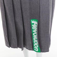 MARC BY MARC JACOBS 2008 Abito senza spalline plissettato in lana verde Revolution US2 S