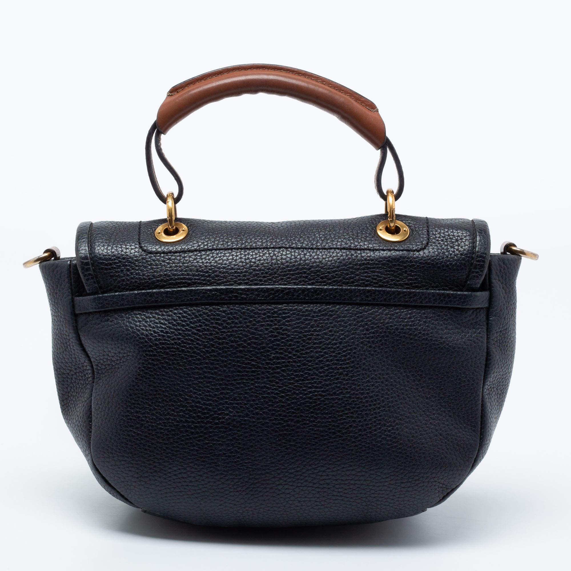 Women's Marc by Marc Jacobs Black /Brown Leather Top Handle Bag