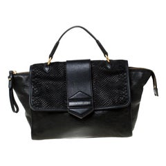 Marc by Marc Jacobs Black Embossed Leather Satchel