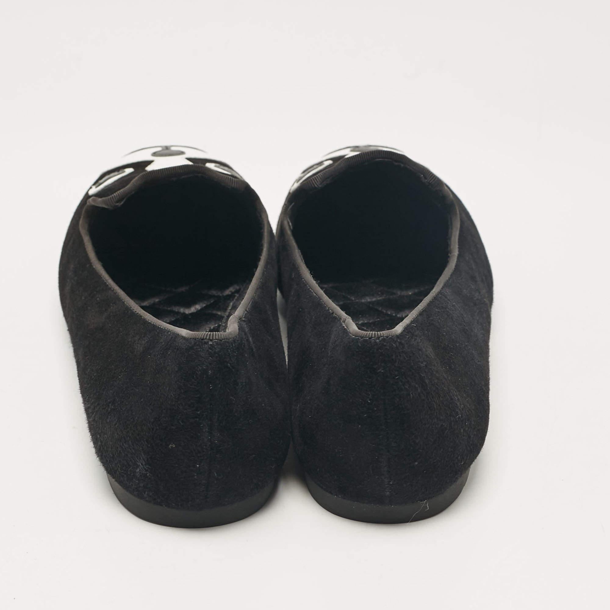 Marc by Marc Jacobs Black Leather and Suede Ballet Flats Size 36 1