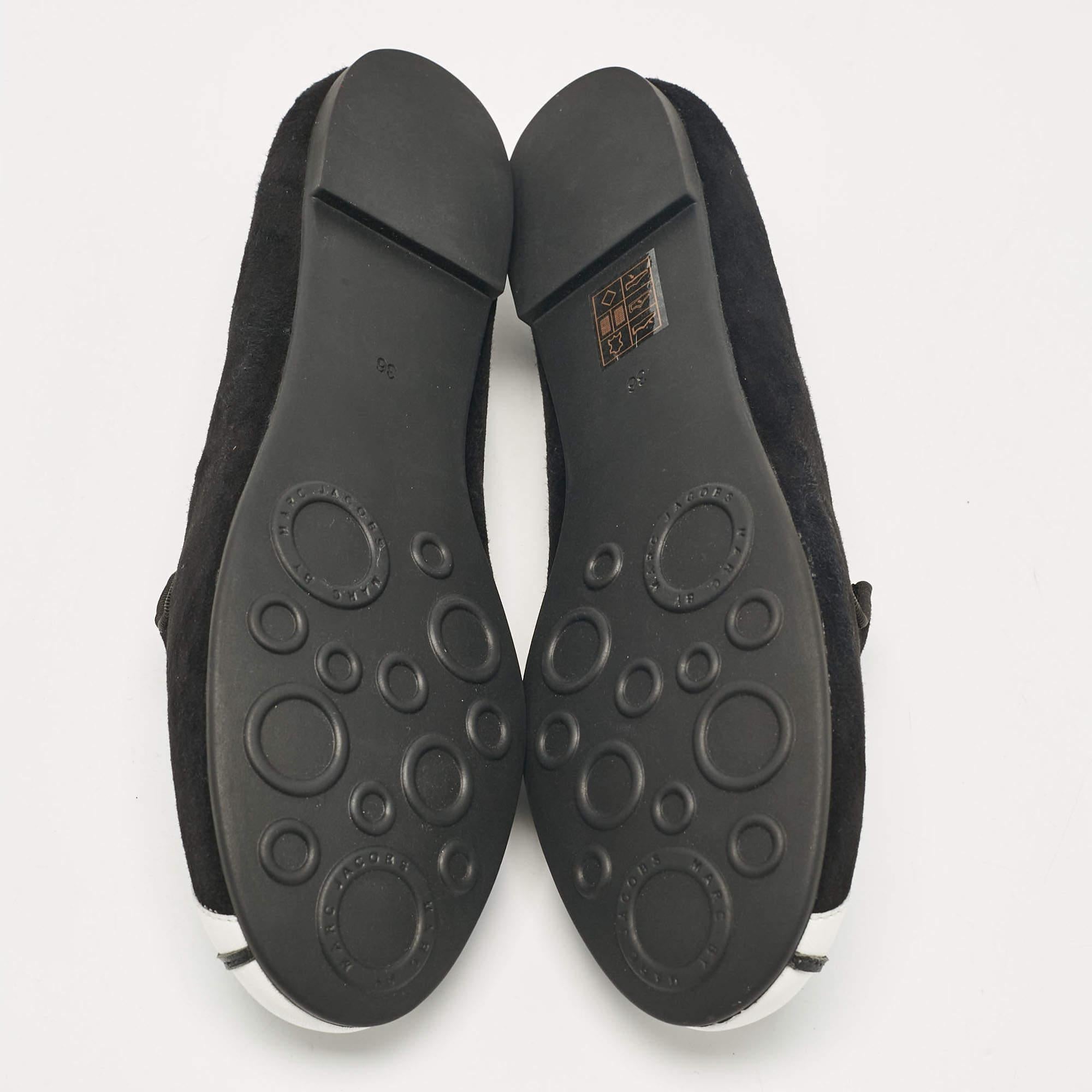 Marc by Marc Jacobs Black Leather and Suede Ballet Flats Size 36 2