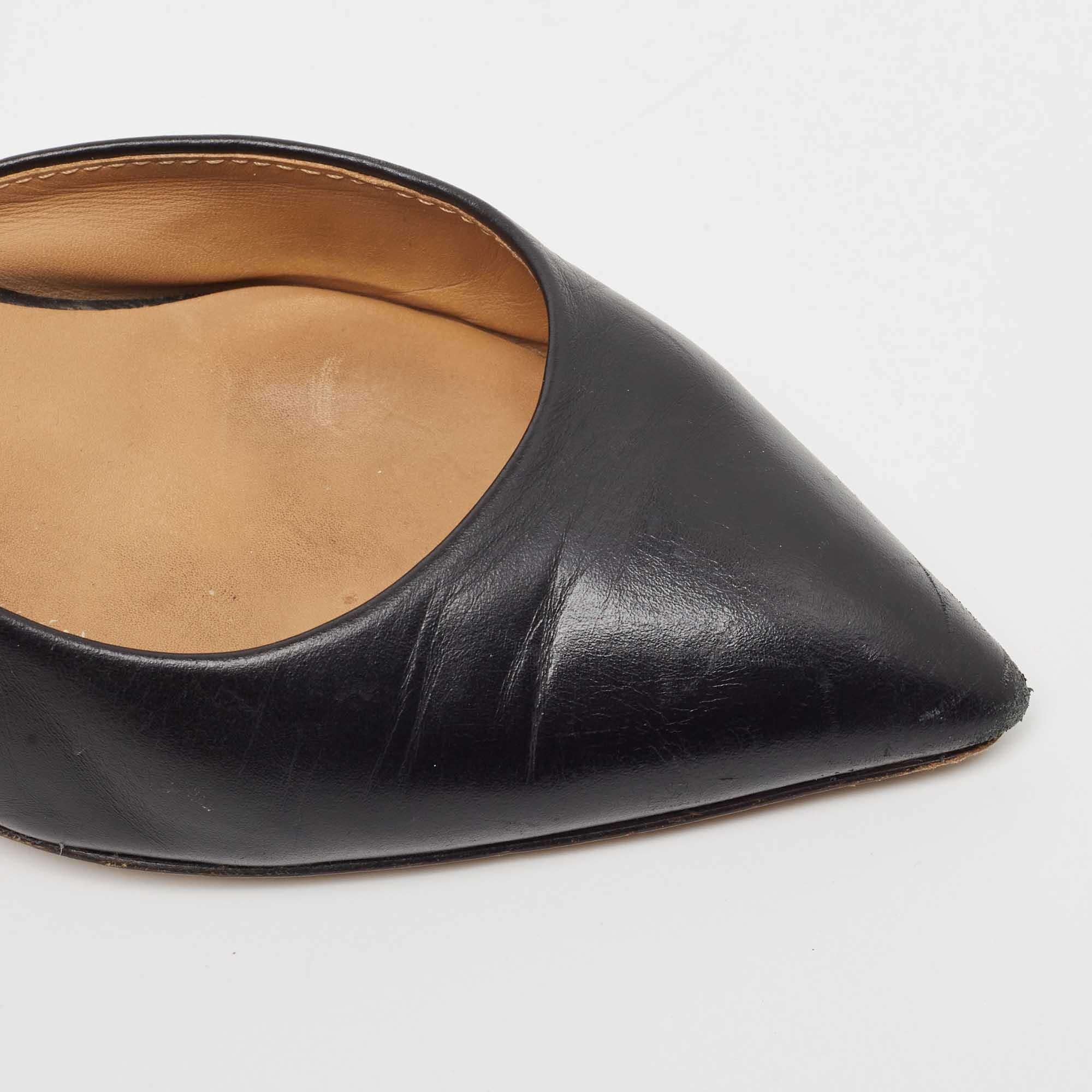 Marc by Marc Jacobs Black Leather D'orsay Pumps Size 38.5 For Sale 3
