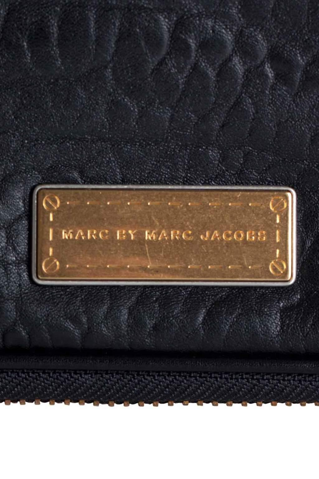 Marc by Marc Jacobs Black Leather Expandable Zip Wristlet Clutch 1