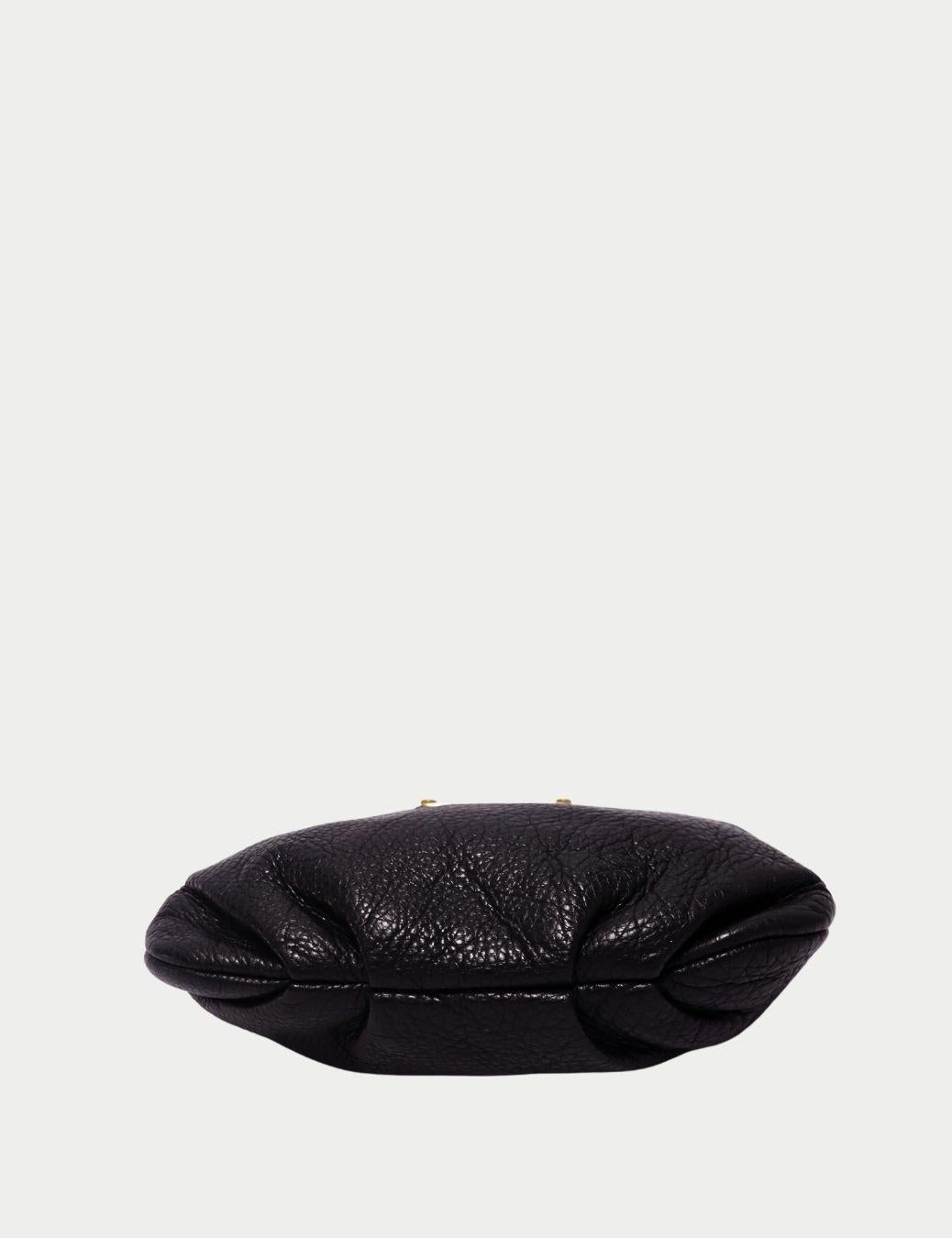 Marc by Marc Jacobs Bolso de hombro de piel negra con placa dorada con logotipo Negro en venta