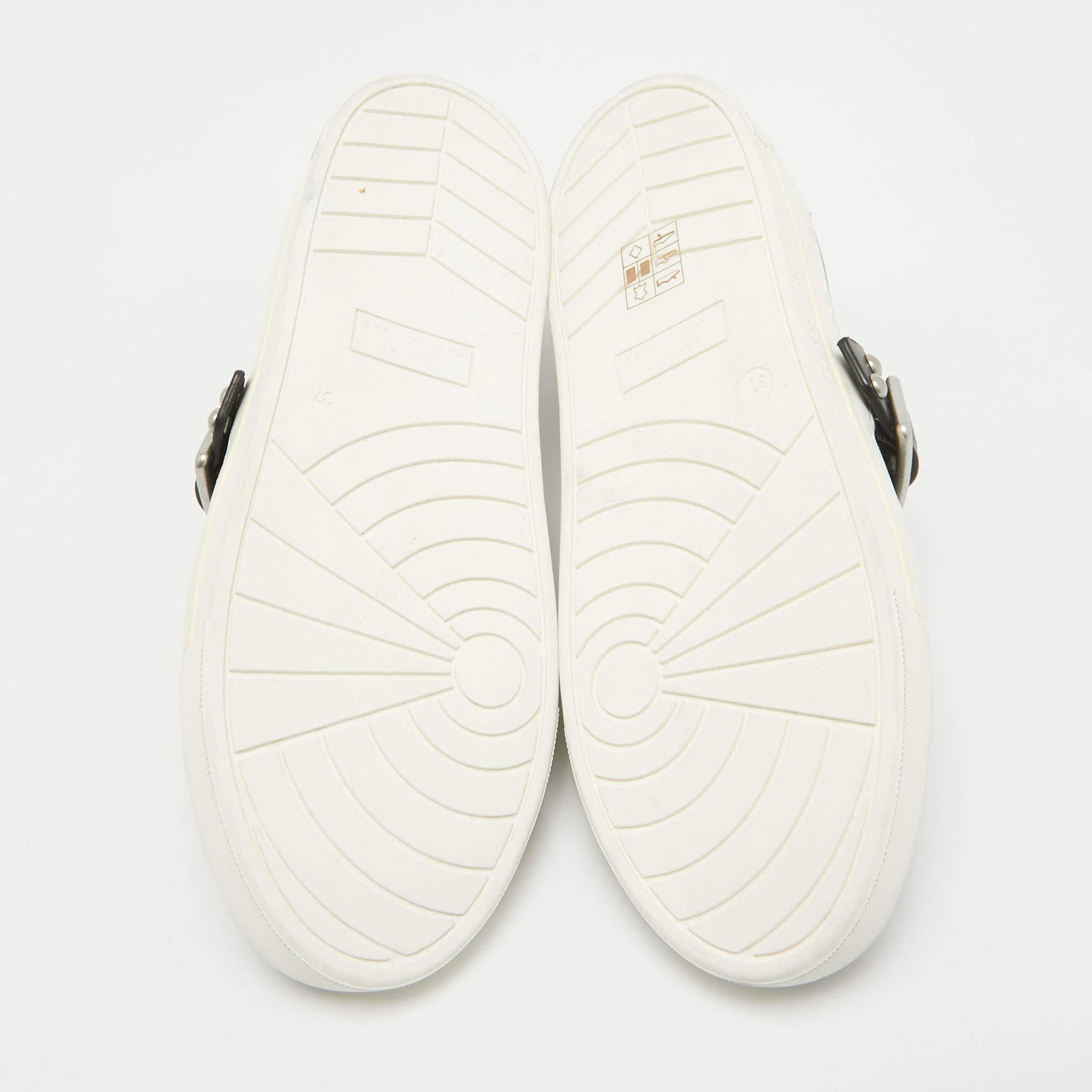 Marc by Marc Jacobs Black Leather Slip On Sneakers Size 37 For Sale 2