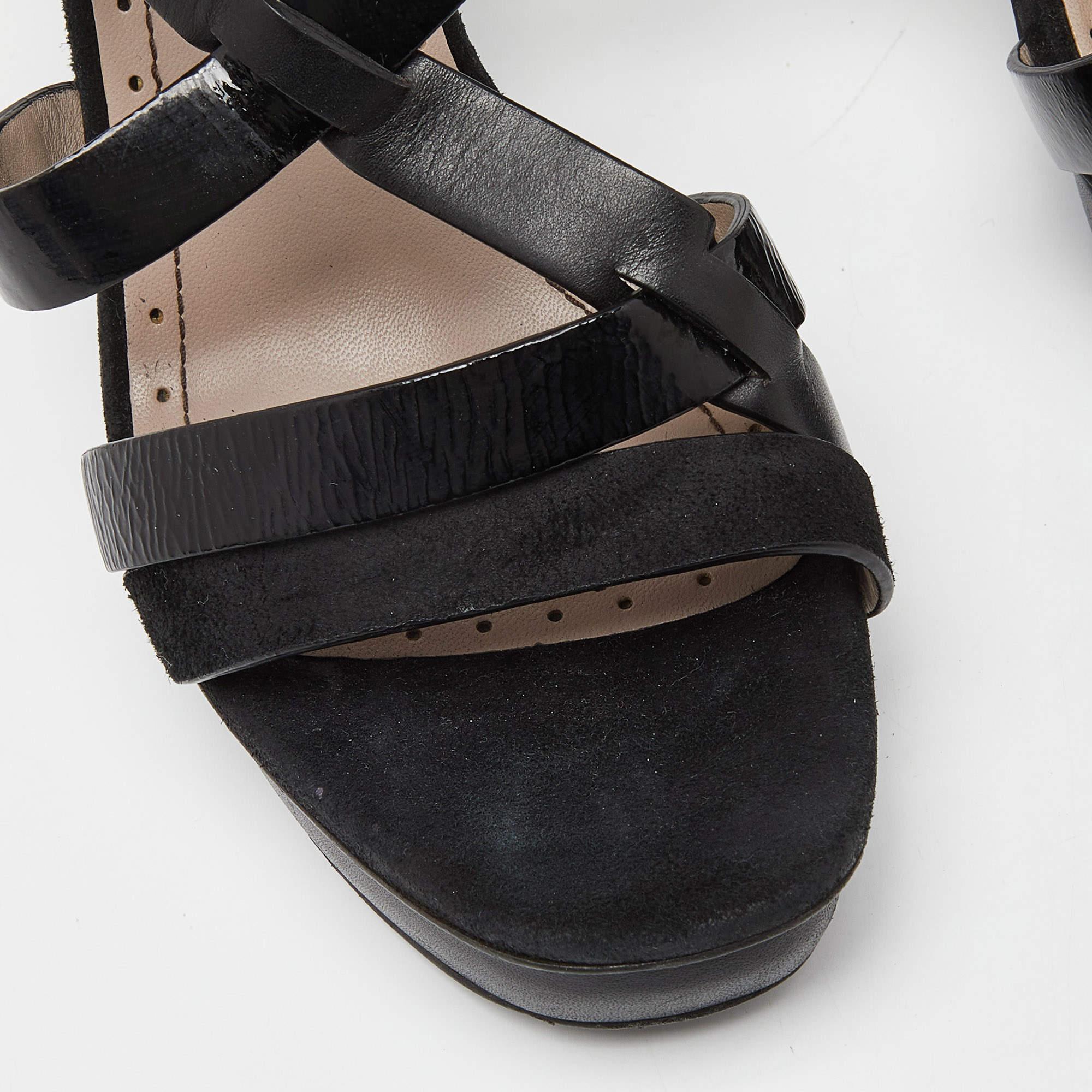 Marc By Marc Jacobs Black Leather Strappy Platform Sandals Size 40 For Sale 4