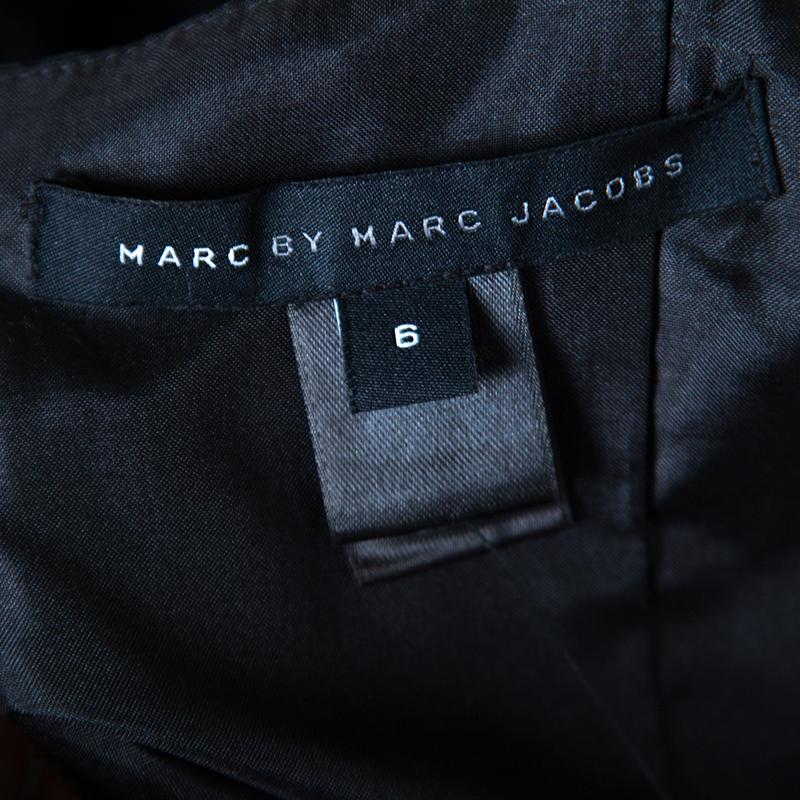 Marc by Marc Jacobs Black Rosette Applique Silk Blend Mini Dress M In Good Condition In Dubai, Al Qouz 2