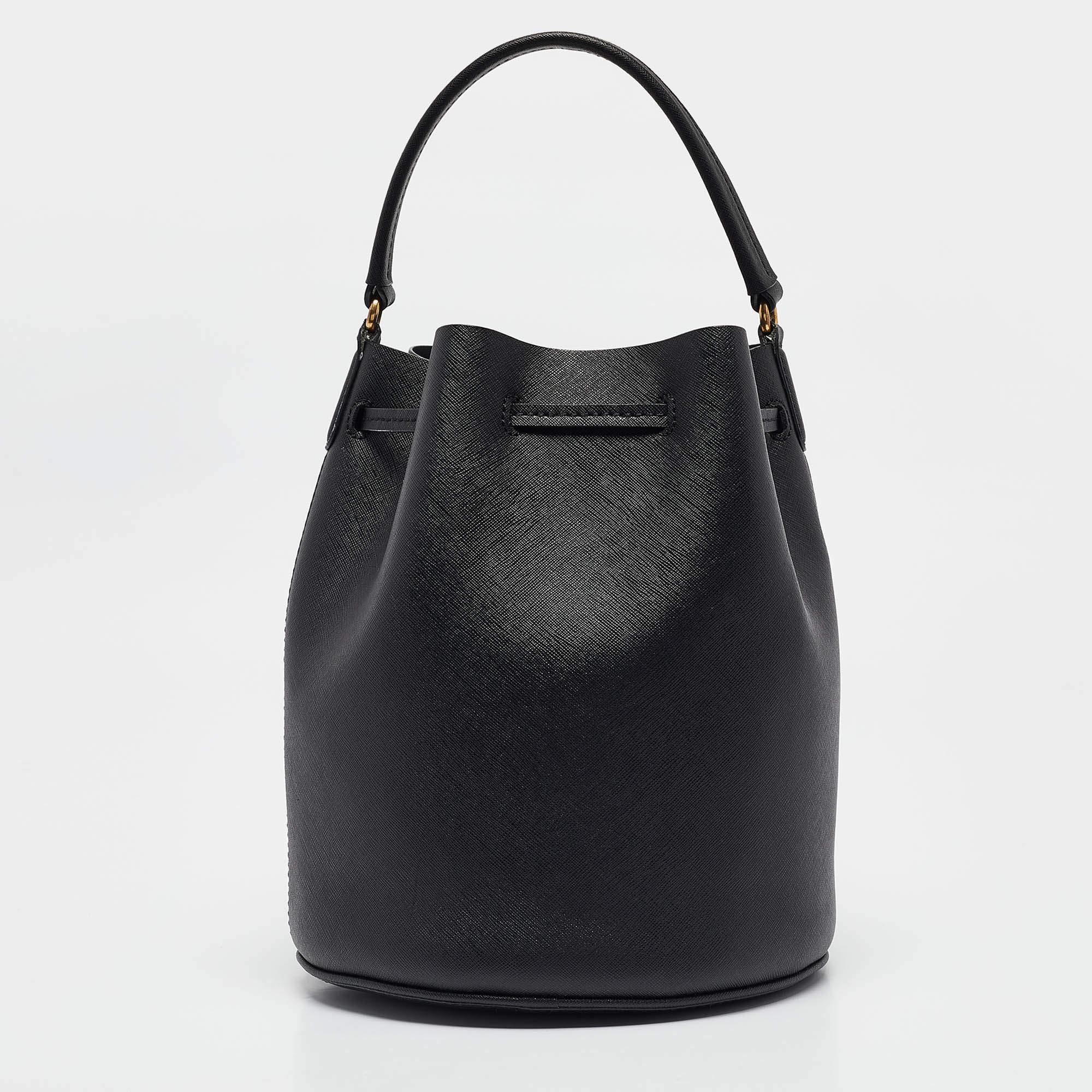 Women's Marc by Marc Jacobs Black Saffiano Leather Bucket Bag