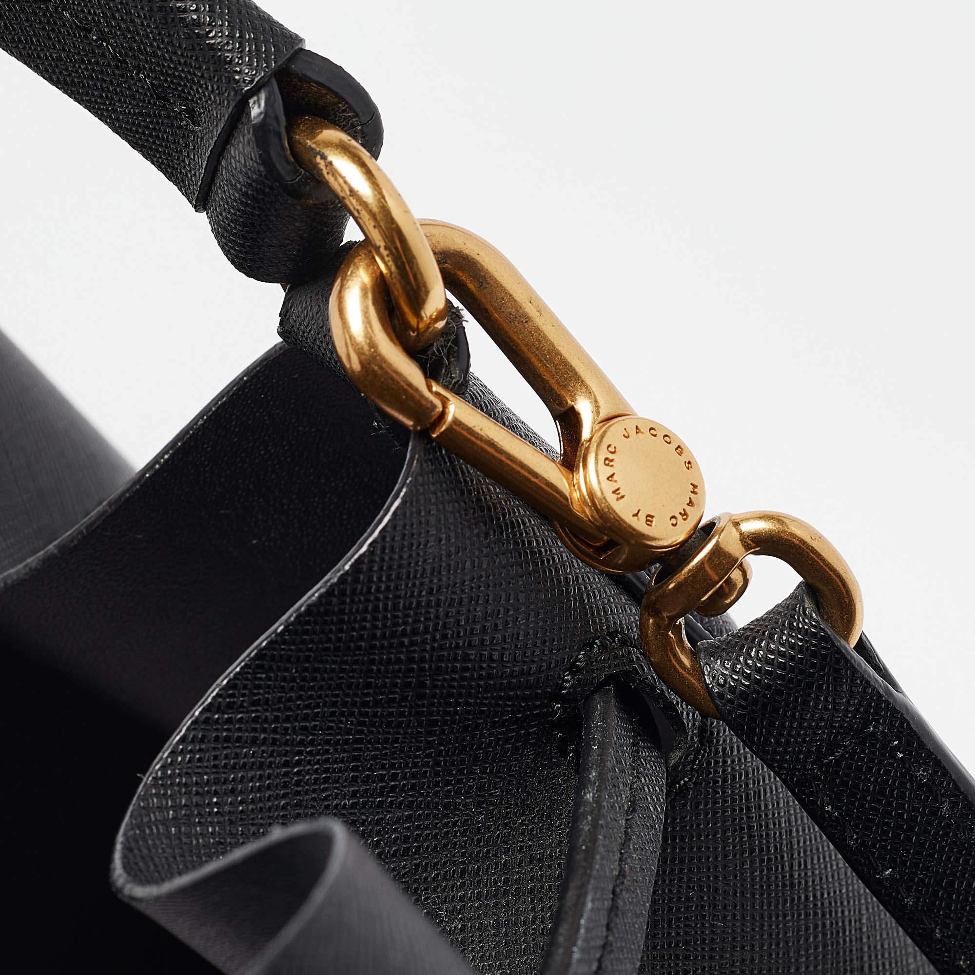 Marc by Marc Jacobs Black Saffiano Leather Bucket Bag 4