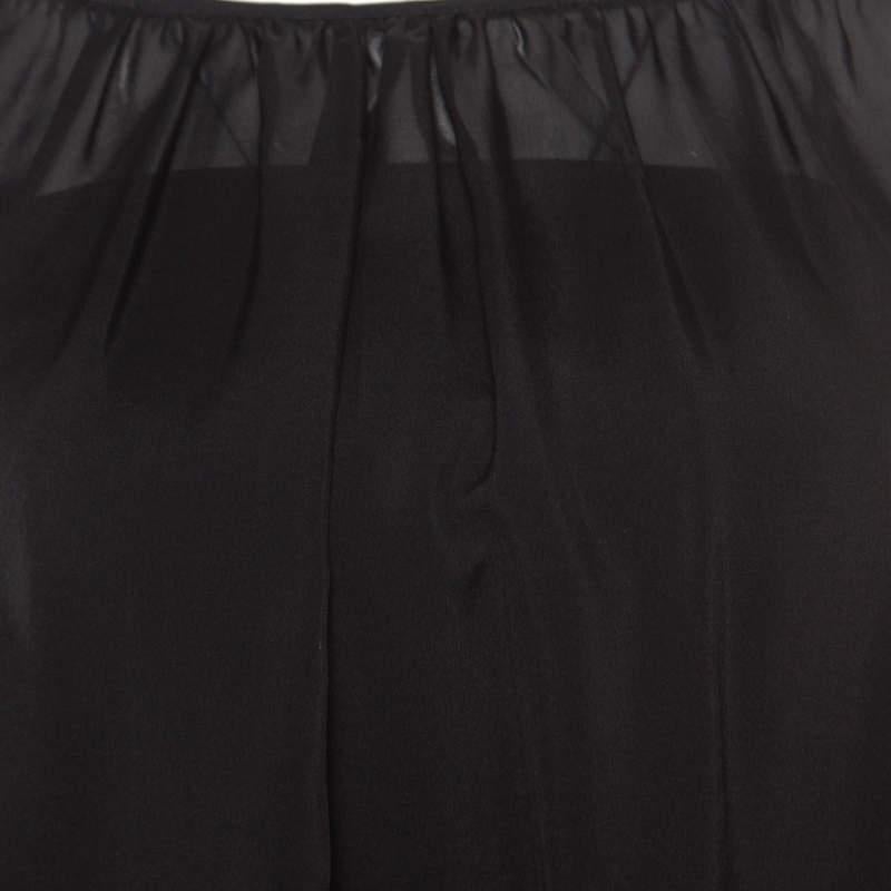 Women's Marc by Marc Jacobs Black Sheer Silk Slit Batwing Sleeve Blouse M/L