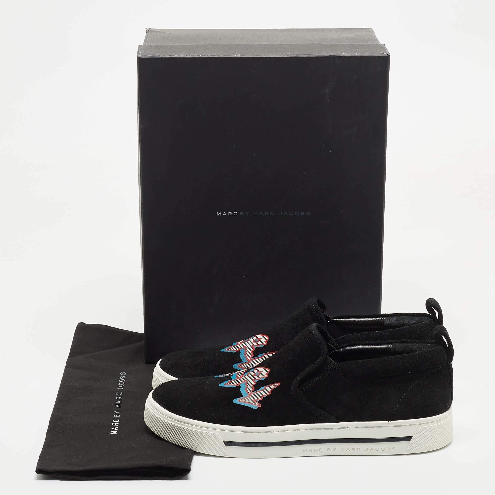 Marc By Marc Jacobs Black Suede GRRL Slip On Sneakers Size 37 4