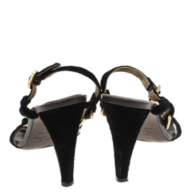 Marc by Marc Jacobs Black Velvet Bow Open Toe Sandals Size 38 For Sale 1