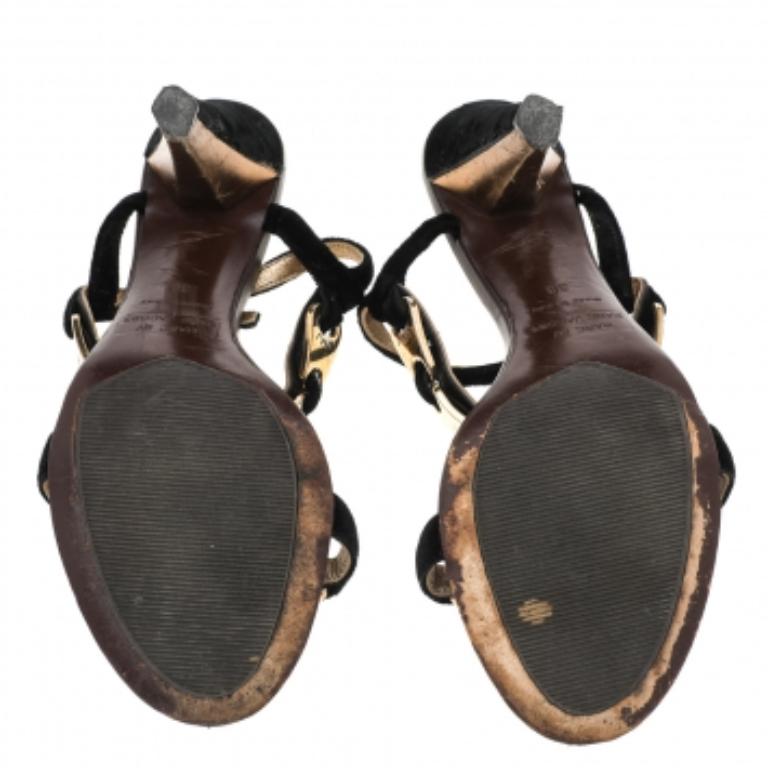 Marc by Marc Jacobs Black Velvet Bow Open Toe Sandals Size 38 For Sale 2