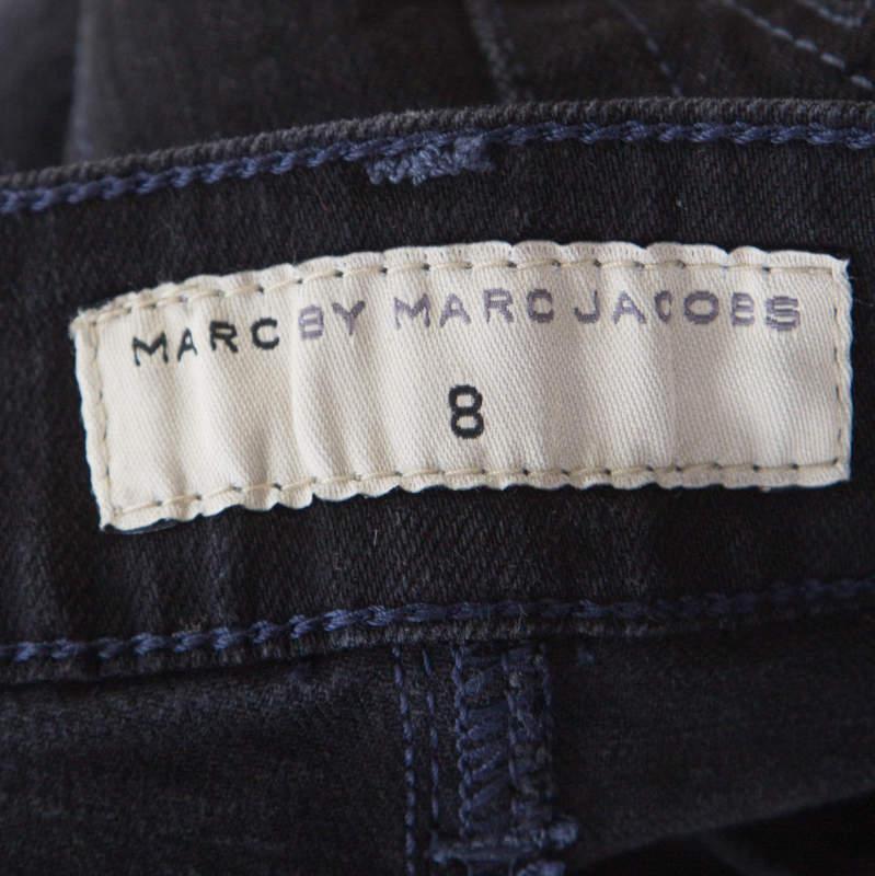 Women's Marc by Marc Jacobs Black Washed Denim Slit Detail Skirt M For Sale
