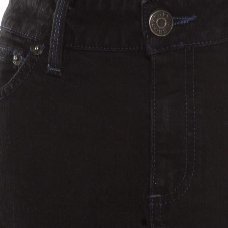 Marc by Marc Jacobs Black Washed Denim Slit Detail Skirt M For Sale 2