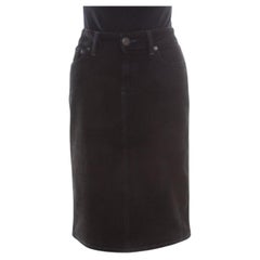 Marc by Marc Jacobs Black Washed Denim Slit Detail Skirt M