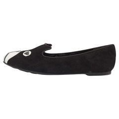 Marc by Marc Jacobs Ballerines Cat en daim et cuir noir/blanc Taille 36