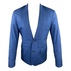 MARC by marc jacobs - Cappotto sportivo in cotone blu con risvolto a tacche