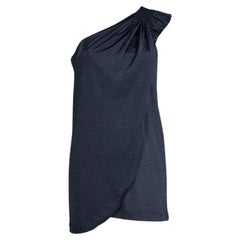 Marc by Marc Jacobs Blue Knit Draped One Shoulder Top XS
