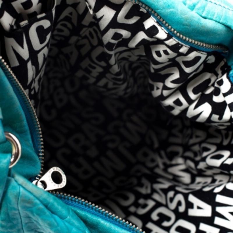 Marc by Marc jacobs - Hobo con zip in pelle blu Leola in vendita 3