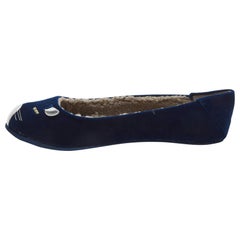 Marc by Marc Jacobs Blue Velvet Mouse Ballet Flats Size 36