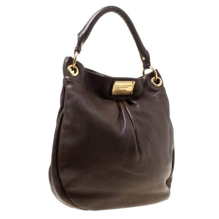 Marc by Marc Jacobs Brown Leather Classic Q Hillier Hobo For Sale at