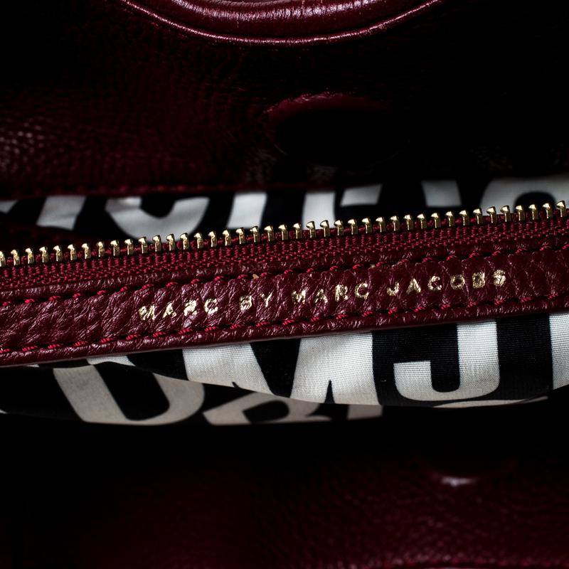 Brown Marc by Marc Jacobs Burgundy Leather Tote
