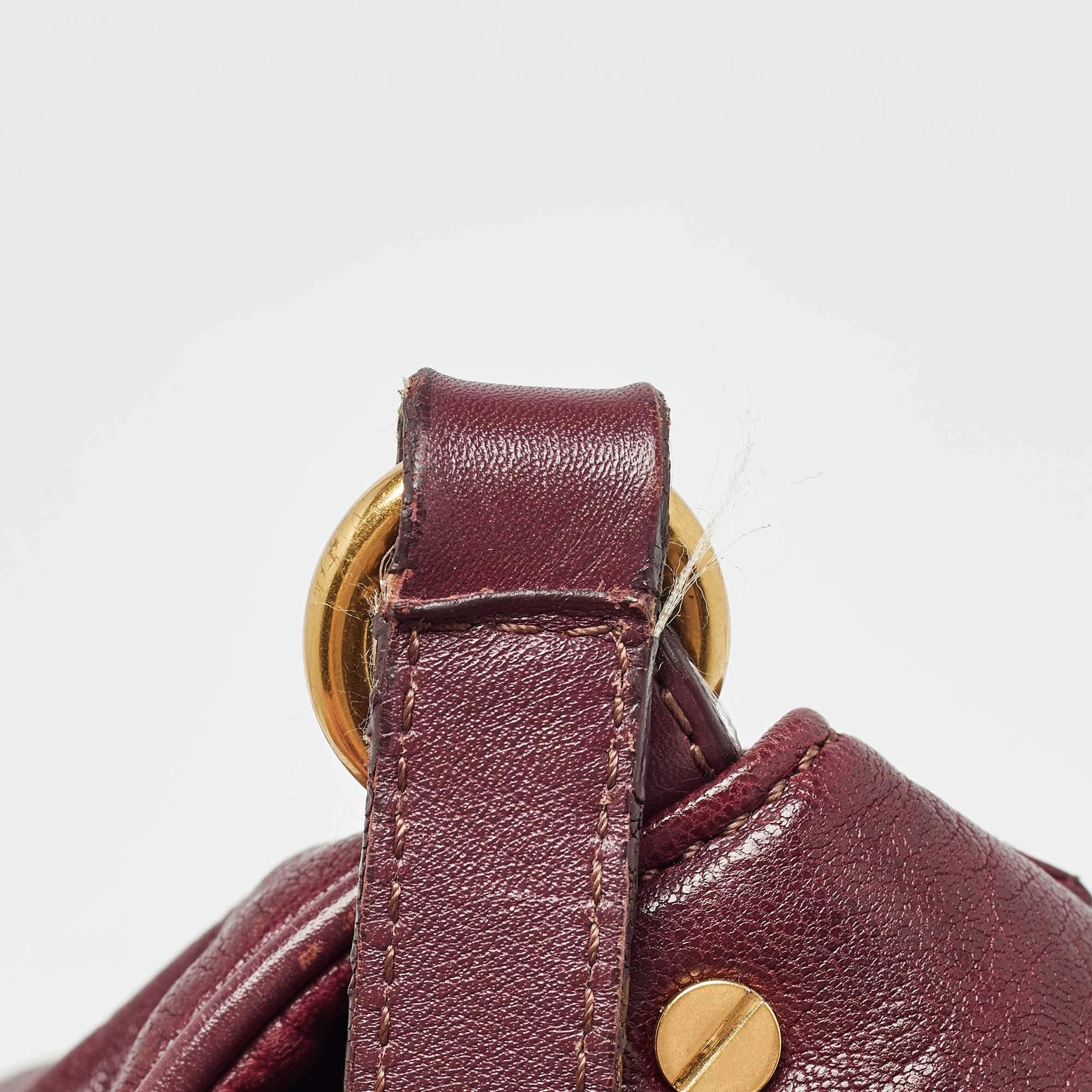 Marc by Marc Jacobs Burgundy Leather Washed Up The Nash Crossbody Bag For Sale 3