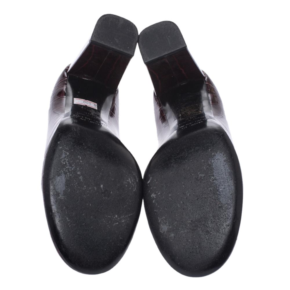 Marc by Marc Jacobs Burgundy Patent Leather Block Heel Pumps Size 38.5 In Good Condition In Dubai, Al Qouz 2