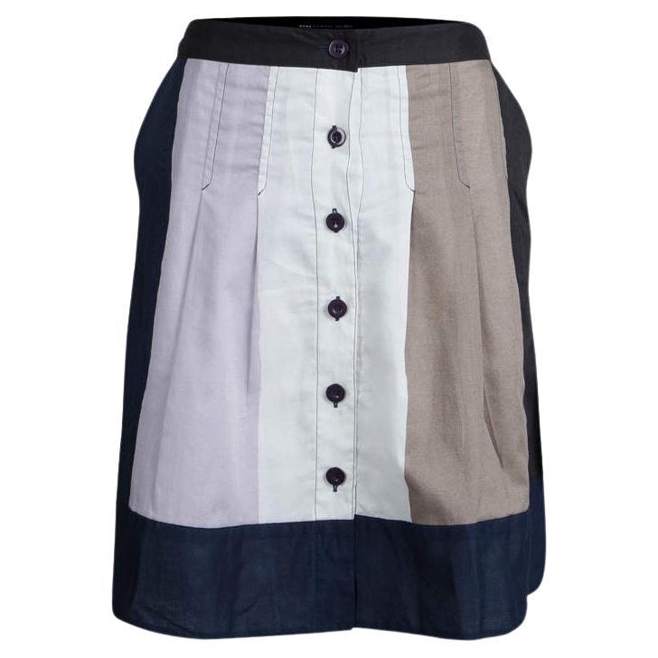Marc by Marc Jacobs Colorblock Cotton Button Front Skirt S For Sale