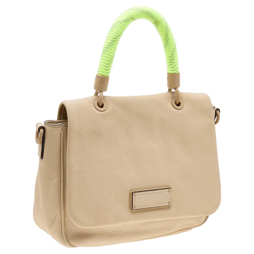 Beige Marc by Marc Jacobs Cream/Neon Leather Novelty Too Hot to Handle Top Handle Bag