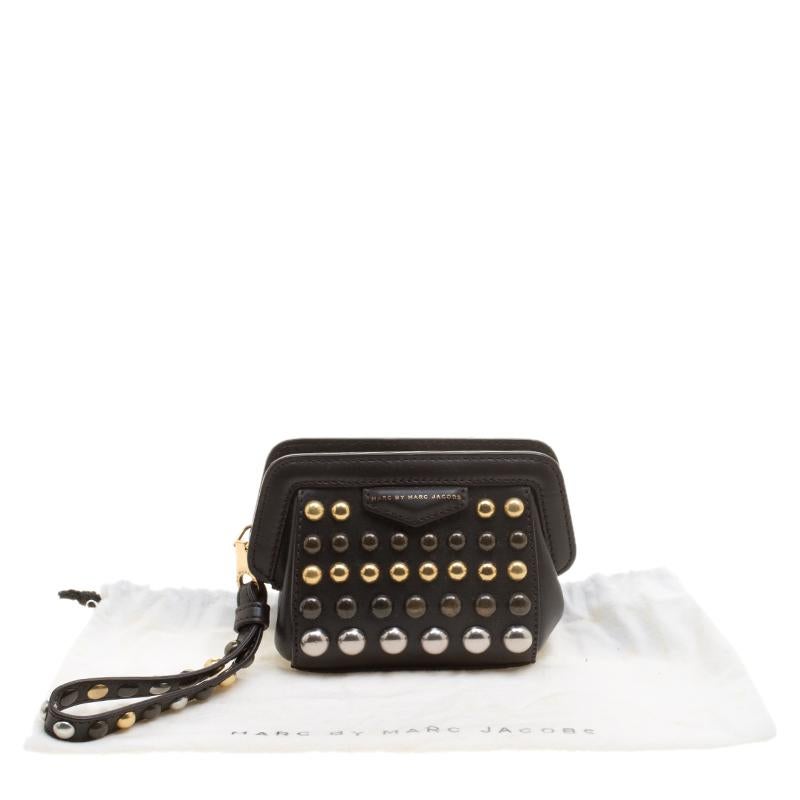 Marc by Marc Jacobs Dark Brown Leather Studded ThuMarc by Marc Janderdome Clutch 6