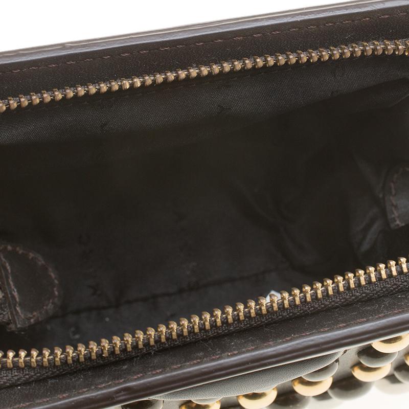 Marc by Marc Jacobs Dark Brown Leather Studded ThuMarc by Marc Janderdome Clutch 1