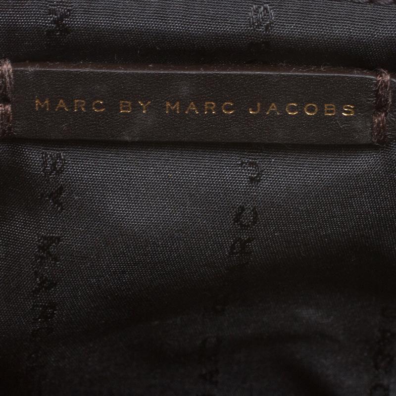 Marc by Marc Jacobs Dark Brown Leather Studded ThuMarc by Marc Janderdome Clutch 2