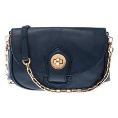 Marc by Marc Jacobs Dark Green Leather Turnlock Crossbody Bag