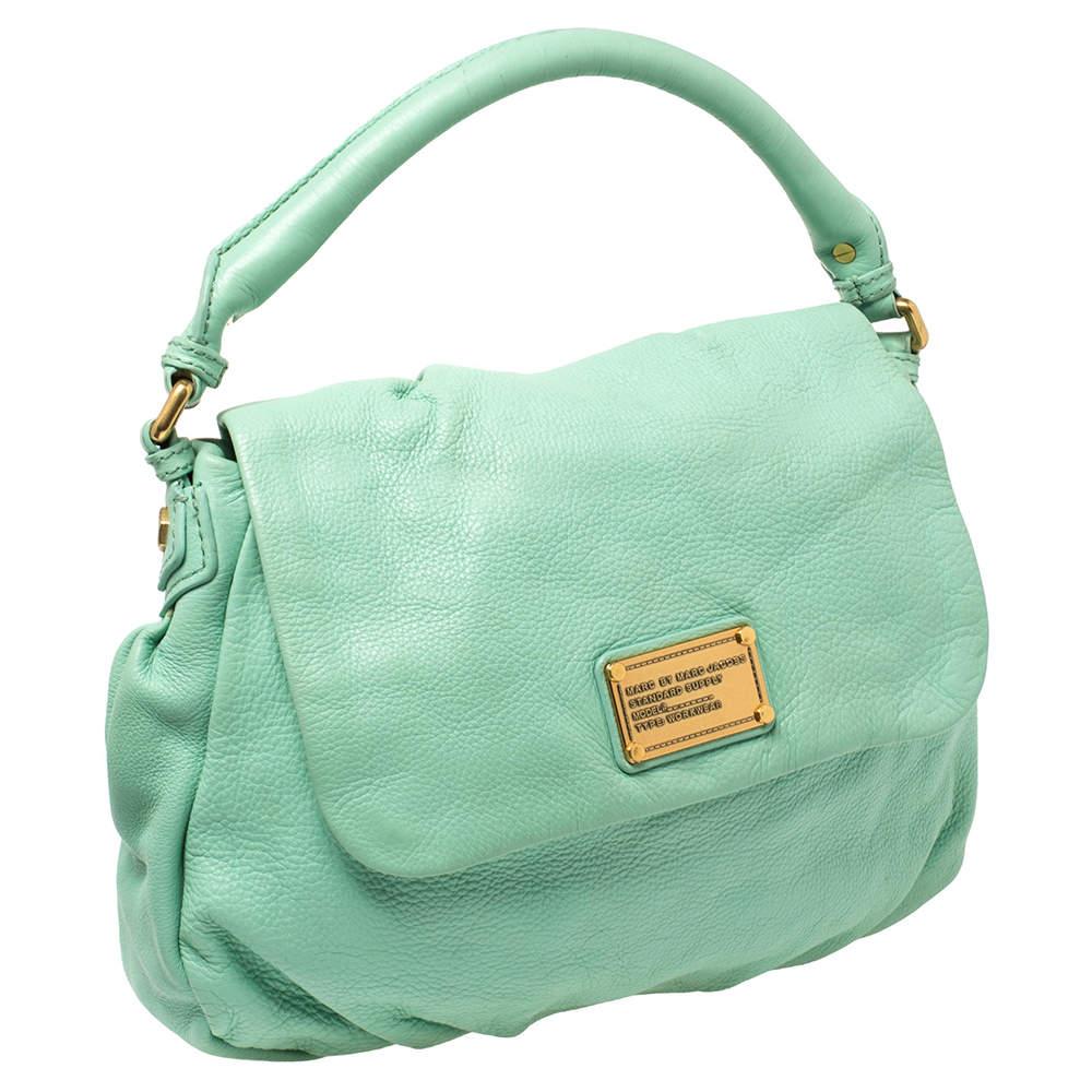 Marc by Marc Jacobs Green Leather Classic Q Lil Ukita Top Handle Bag In Good Condition In Dubai, Al Qouz 2