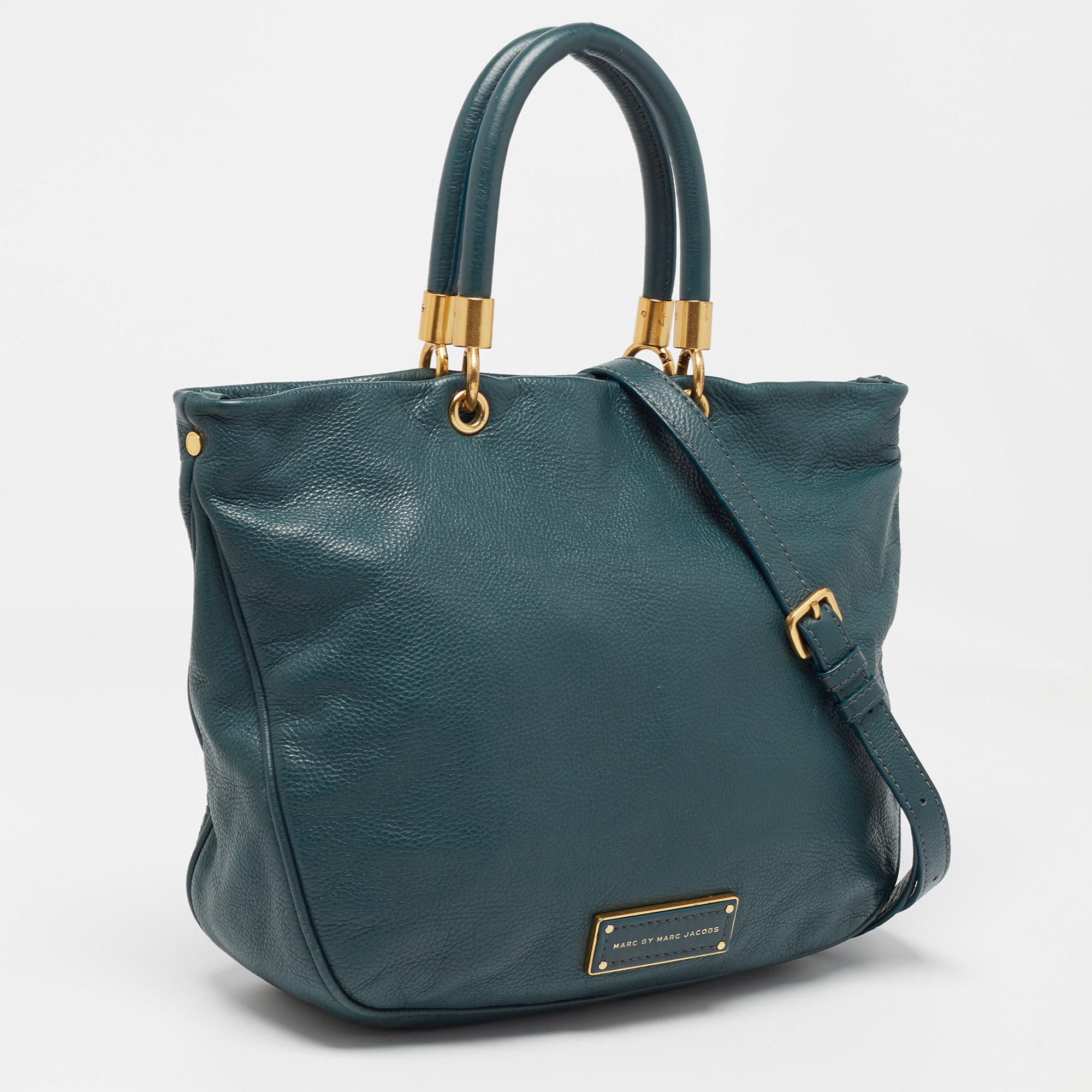 Gray Marc by Marc Jacobs Green Leather Too Hot to Handle Tote