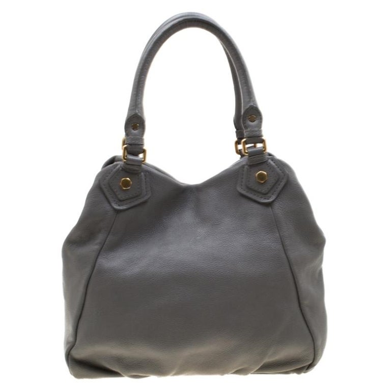 Marc By Marc Jacobs Grey Leather Classic Q Francesca Shoulder Bag For Sale At 1stdibs