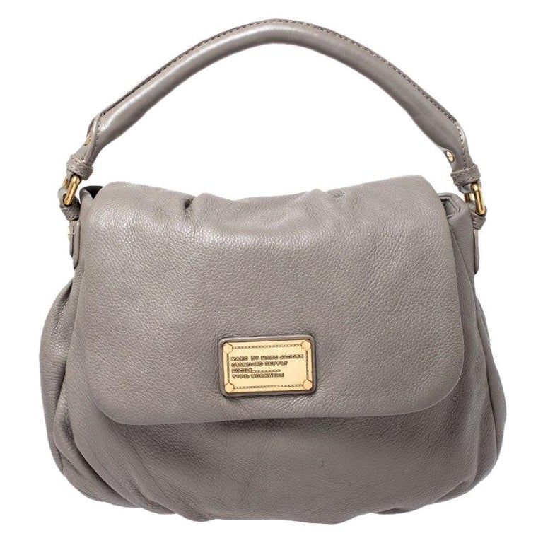 Marc by Marc Jacobs Grey Leather Classic Q Lil Ukita Top Handle Bag For  Sale at 1stDibs
