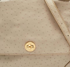 Marc by Marc Jacobs Grey Ostrich Embossed Leather Flap Top Handle Bag