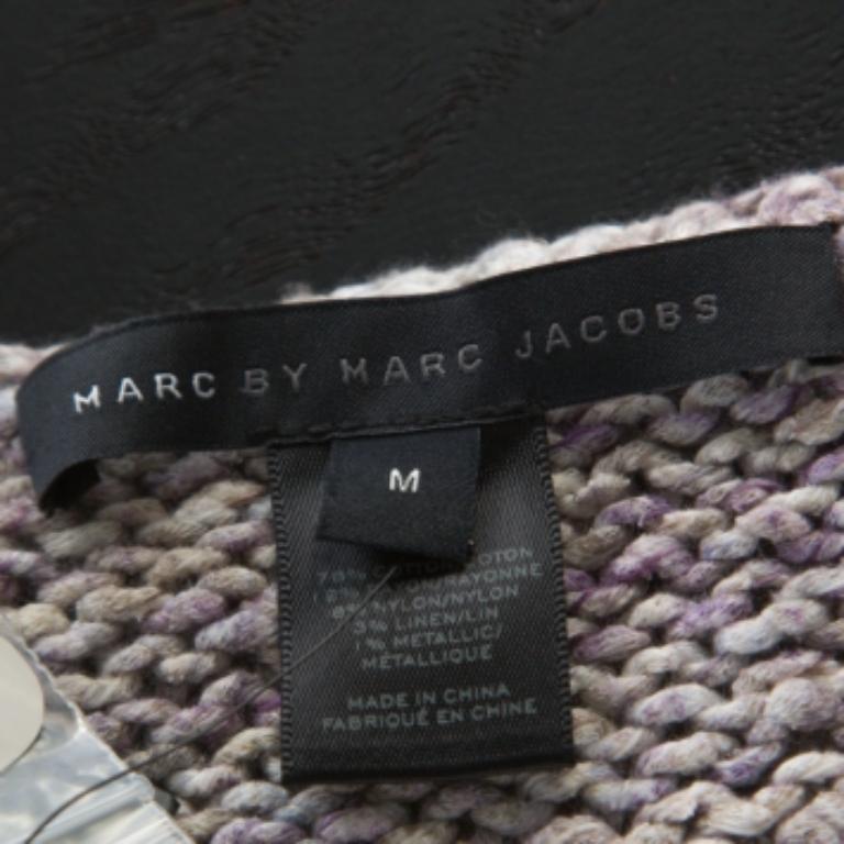 Marc by Marc Jacobs Grauer & lila Handstrickpullover aus Baumwollmischung M im Zustand „Hervorragend“ im Angebot in Dubai, Al Qouz 2