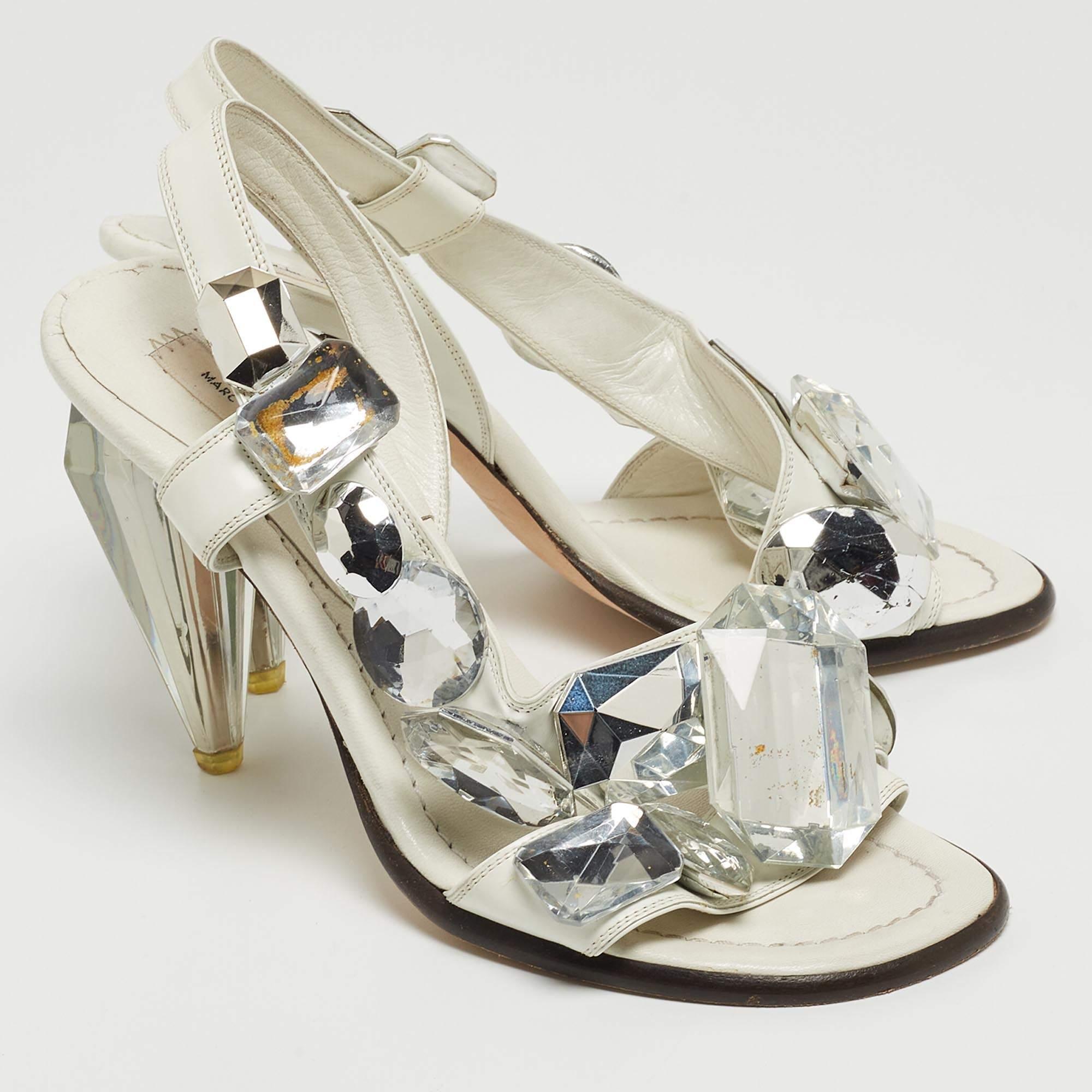 Marc by Marc jacobs - Sandali in pelle impreziositi da cristalli - misura 37,5 In condizioni buone in vendita a Dubai, Al Qouz 2