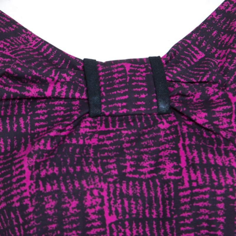 Marc By Marc Jacobs Magenta Printed Cotton Blend Canvas Dress S In Good Condition In Dubai, Al Qouz 2