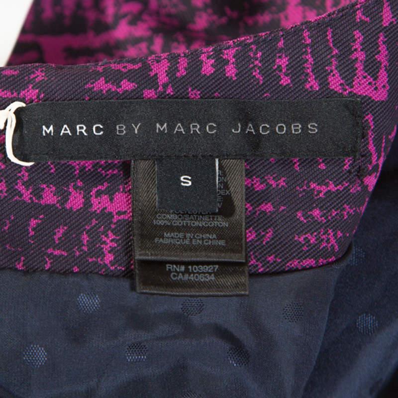 Women's Marc By Marc Jacobs Magenta Printed Cotton Blend Canvas Dress S