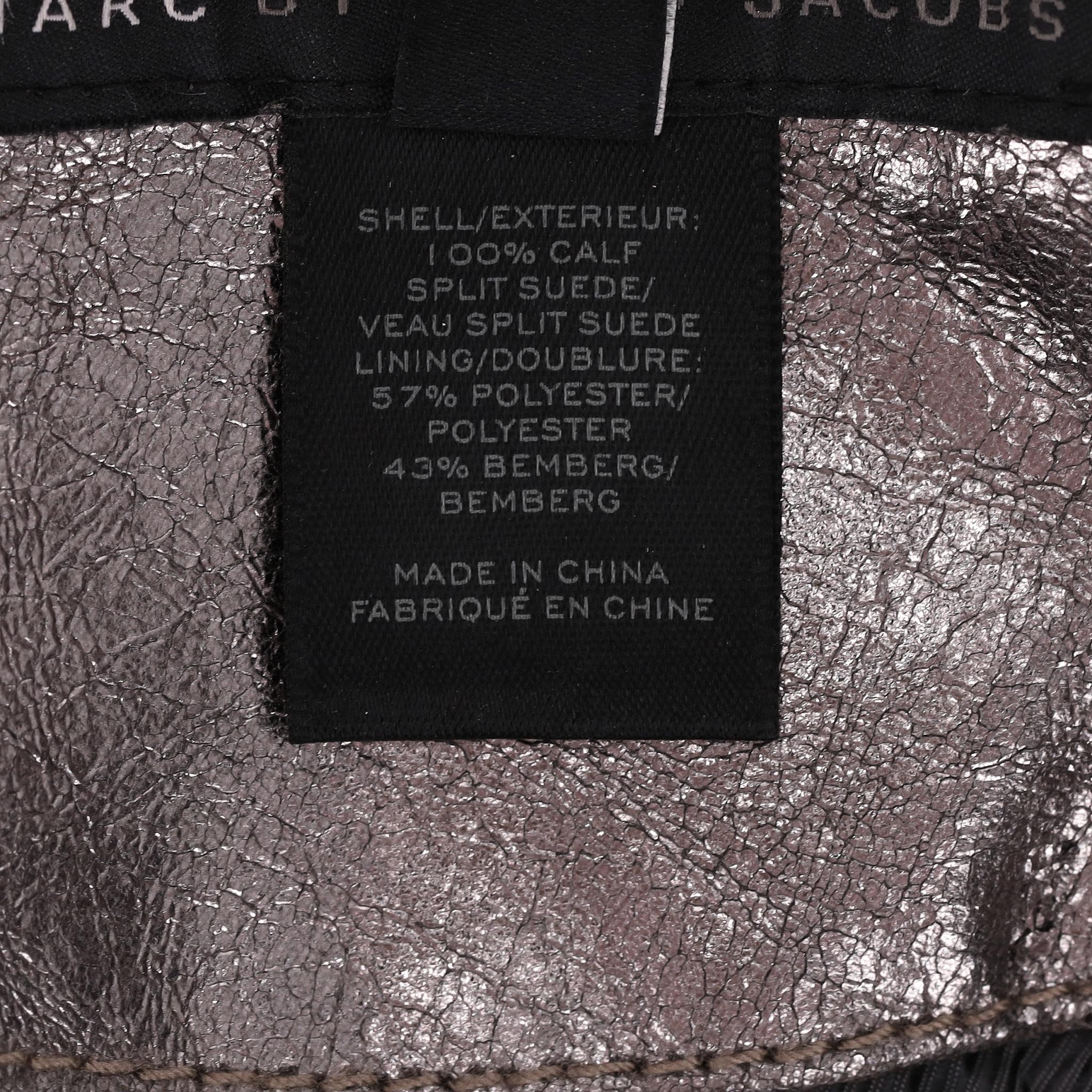 Marc By Marc Jacobs Metallic Leather Biker Jacket For Sale 2