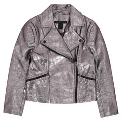 Marc By Marc Jacobs Bikerjacke aus Metallic-Leder
