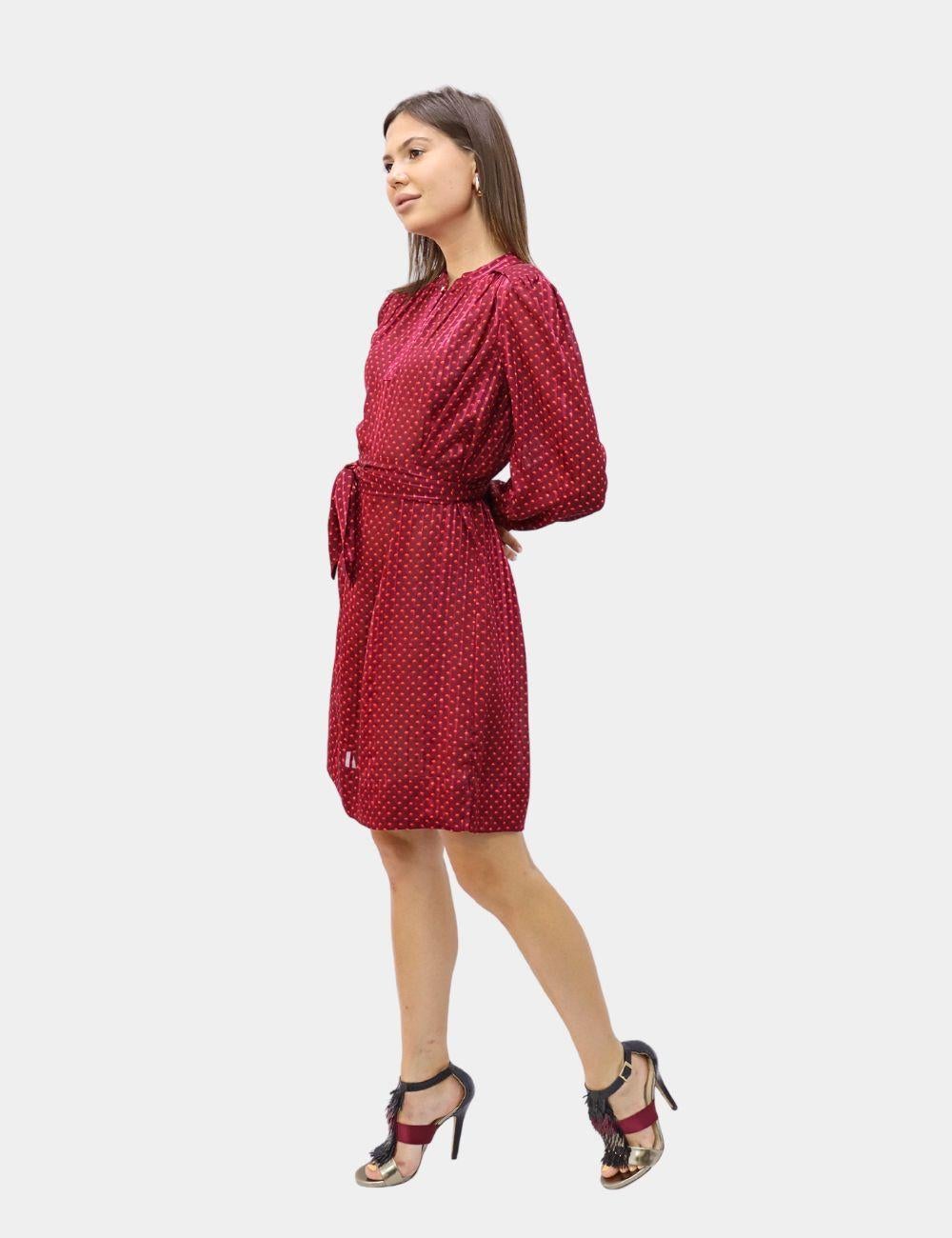 Red Marc by Marc Jacobs Minetta Silk Graphic Dress EU 38 For Sale