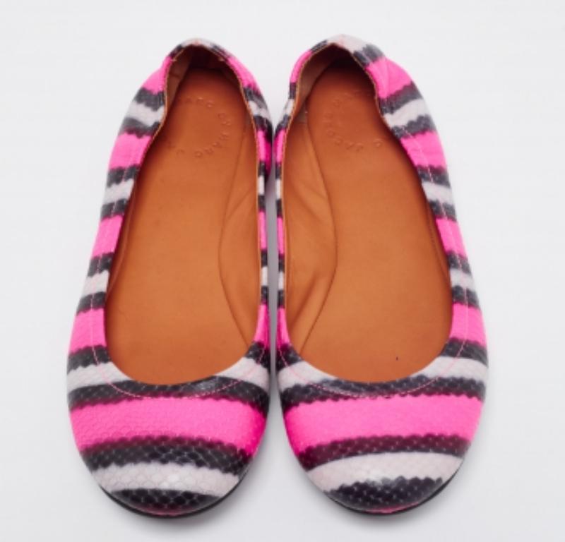 Brown Marc by Marc Jacobs  Multicolor Watersnake Embossed Leather Ballet Flat Size 38 For Sale