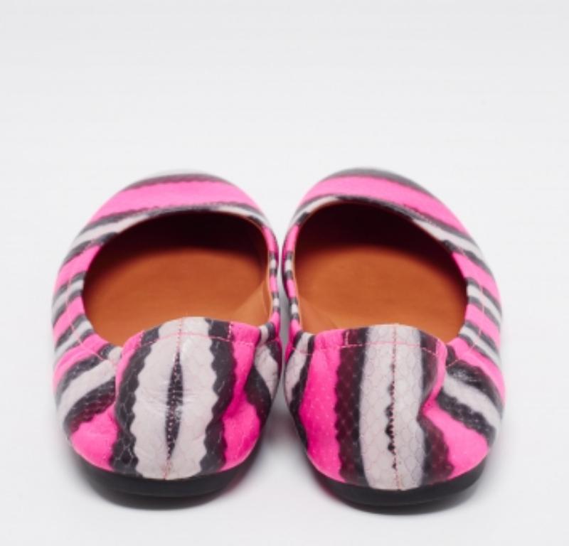 Women's Marc by Marc Jacobs  Multicolor Watersnake Embossed Leather Ballet Flat Size 38 For Sale